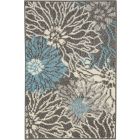 Nourison Home Passion PSN17 1'10" x 2'10" Charcoal/Blue Contemporary Indoor Rug (Dropshippable)