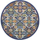 Nourison Home Allur ALR03 5'3" x Round Navy Multicolor Round Bohemian Indoor Rug