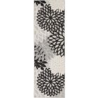 Nourison Home Aloha ALH05 2' x 6' Black/White Runner Tropical Rug