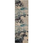 Nourison Home Celestial CES02 2' x 6' Ivory/Teal Blue Modern Indoor Rug (Dropshippable)