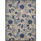 Nourison Home Aloha ALH17 7'10" x 10'6" Natural/Blue Rectangle Farmhouse Rug (Dropshippable)