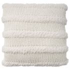 Nourison Home Faux Fur Knit Faux Stripes 20" x 20" Ivory Indoor Throw Pillow
