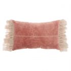 Nourison Home Sofia Stitch Velvet Frills 14" x 22" Blush Indoor Throw Pillow
