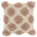 Nourison Home Lifestyle Tufted Pom Poms 18" x 18" Blush Indoor Throw Pillow
