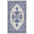 Nourison Home Whimsicle WHS03 3' x 5' Ivory Blue Farmhouse Indoor Rug (Dropshippable)