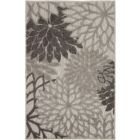 Nourison Home Aloha ALH05 3' x 5' Silver Grey Rectangle Tropical Rug (Dropshippable)