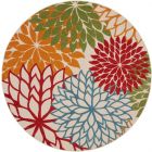 Nourison Home Aloha ALH05 7'10" x Round Green Tropical Rug (Dropshippable)