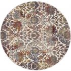 Nourison Home Ankara Global ANR06 6' x Round White/Multi Round Vintage Indoor Rug (Dropshippable)