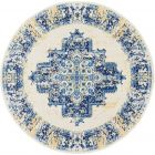 Nourison Home Grafix GRF14 5'3" x Round White Vintage Indoor Rug (Dropshippable)