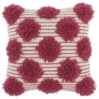 Nourison Home Lifestyle Tufted Pom Poms 18" x 18" Hot Pink Indoor Throw Pillow