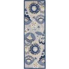 Nourison Home Aloha ALH25 2' x 6' Blue/Grey Runner Contemporary Rug