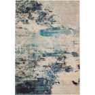 Nourison Home Celestial CES02 6'7" x 9'7" Ivory/Teal Blue Modern Indoor Rug (Dropshippable)