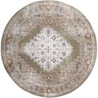 Nourison Home Astra Machine Washable ASW11 7'10" x Round Sage Multicolor Vintage Indoor Rug