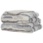 Nourison Home Faux Fur Jaquard 50" x 60" Blue Indoor Throw Blanket