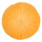 Nourison Home Sofia Round Ruched Velvet 16" x 16" Yellow Indoor Throw Pillow