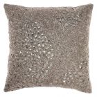 Nourison Home Sofia Fully Beaded 20" x 20" Pewter Indoor Throw Pillow
