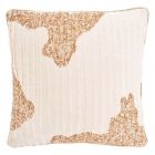 Nourison Home Sofia Ribbed Stripe 18" x 18" Ivory Gold Indoor Throw Pillow