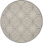 Nourison Home Jubilant JUB06 5'3" x Round Ivory/Grey Farmhouse Indoor Rug (Dropshippable)