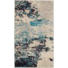 Nourison Home Celestial CES02 2'2" x 3'9" Ivory/Teal Blue Modern Indoor Rug (Dropshippable)