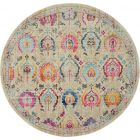 Nourison Home Vintage Kashan VKA04 6' x Round Ivory/Multicolor Vintage Indoor Rug (Dropshippable)