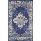 Nourison Home Grafix GRF14 3' x 5' Navy Blue Vintage Indoor Rug (Dropshippable)