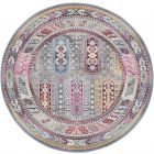 Nourison Home Vintage Kashan VKA06 4' x Round Grey/Multi Bohemian Indoor Rug