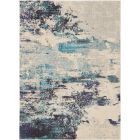 Nourison Home Celestial CES02 5'3" x 7'3" Ivory/Teal Blue Modern Indoor Rug (Dropshippable)