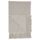 Nourison Home Lifestyle Cut Fray Texture 50" x 60" Khaki Indoor Throw Blanket