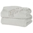 Nourison Home Lifestyle Woven Chenille 70" x 103" White Indoor Throw Blanket