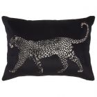 Nourison Home Sofia Metallic Leopard 14" x 20" Black Indoor Throw Pillow