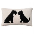 Nourison Home Pet Pillows & Access Sherpa Dog  12" x 21" Black Indoor Throw Pillow