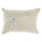 Nourison Home Sofia Fully Beaded 10" x 14" Silver Indoor Throw Pillow