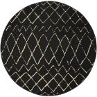 Nourison Home Grafix GRF04 5'3" x Round Black Bohemian Indoor Rug (Dropshippable)