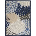 Nourison Home Aloha ALH05 5'3" x 7'5" Blue/Multicolor Rectangle Tropical Rug (Dropshippable)