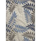 Nourison Home Aloha ALH18 3'6" x 5'6" Grey/Blue Rectangle Tropical Rug (Dropshippable)