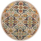 Nourison Home Allur ALR03 5'3" x Round Ivory Multicolor Round Bohemian Indoor Rug