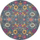 Nourison Home Passion PSN01 8' x Round Denim Bohemian Indoor Rug (Dropshippable)
