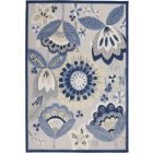 Nourison Home Aloha ALH25 3'6" x 5'6" Blue/Grey Rectangle Contemporary Rug