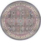 Nourison Home Vintage Kashan VKA05 4' x Round Grey/Multi Bohemian Indoor Rug