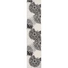 Nourison Home Aloha ALH05 2'3" x 10' Black/White Runner Tropical Rug