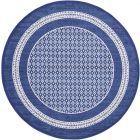 Nourison Home Whimsicle WHS13 5' x Round Navy Farmhouse Indoor Rug (Dropshippable)