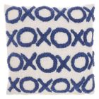 Nourison Home Lifestyle Tufted XOXO 18" x 18" Blue Ink Indoor Throw Pillow