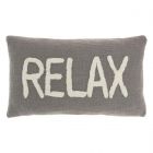 Nourison Home Lifestyle Tufted Relax 12" x 21" Grey Indoor Throw Pillow