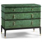 Jonathan Charles Jacques Bachelors Chest in Dyed Green Burl, Piano Black