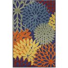 Nourison Home Aloha ALH05 2'8" x 4' Navy Multicolor Rectangle Outdoor Rug