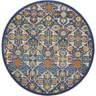 Nourison Home Allur ALR03 7'10" x Round Navy Multicolor Round Bohemian Indoor Rug