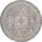 Nourison Home Lynx LNX01 7'10" x Round Ivory Charcoal Vintage Indoor Rug