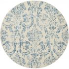 Nourison Home Jubilant JUB09 5'3" x Round Ivory Blue Vintage Indoor Rug (Dropshippable)