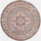 Nourison Home Passion PSN03 4' x Round Grey Bohemian Indoor Rug (Dropshippable)