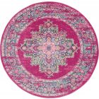 Nourison Home Passion PSN03 5' x Round Fuchsia Bohemian Indoor Rug (Dropshippable)